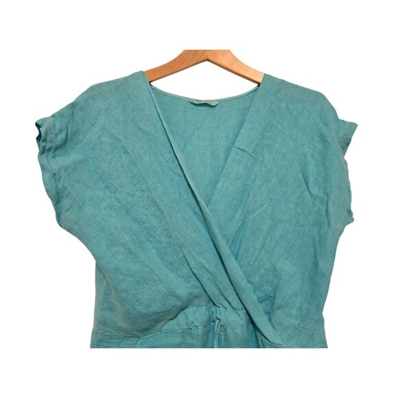 Meo Meli Linen Jumpsuit Womens One Size Blue Wide Leg Made In Italy - Picture 5 of 6